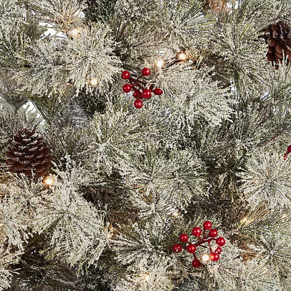 7Ft 6In Forrester Pre-Lit Artificial Christmas Tree with Berries & Pine Cones