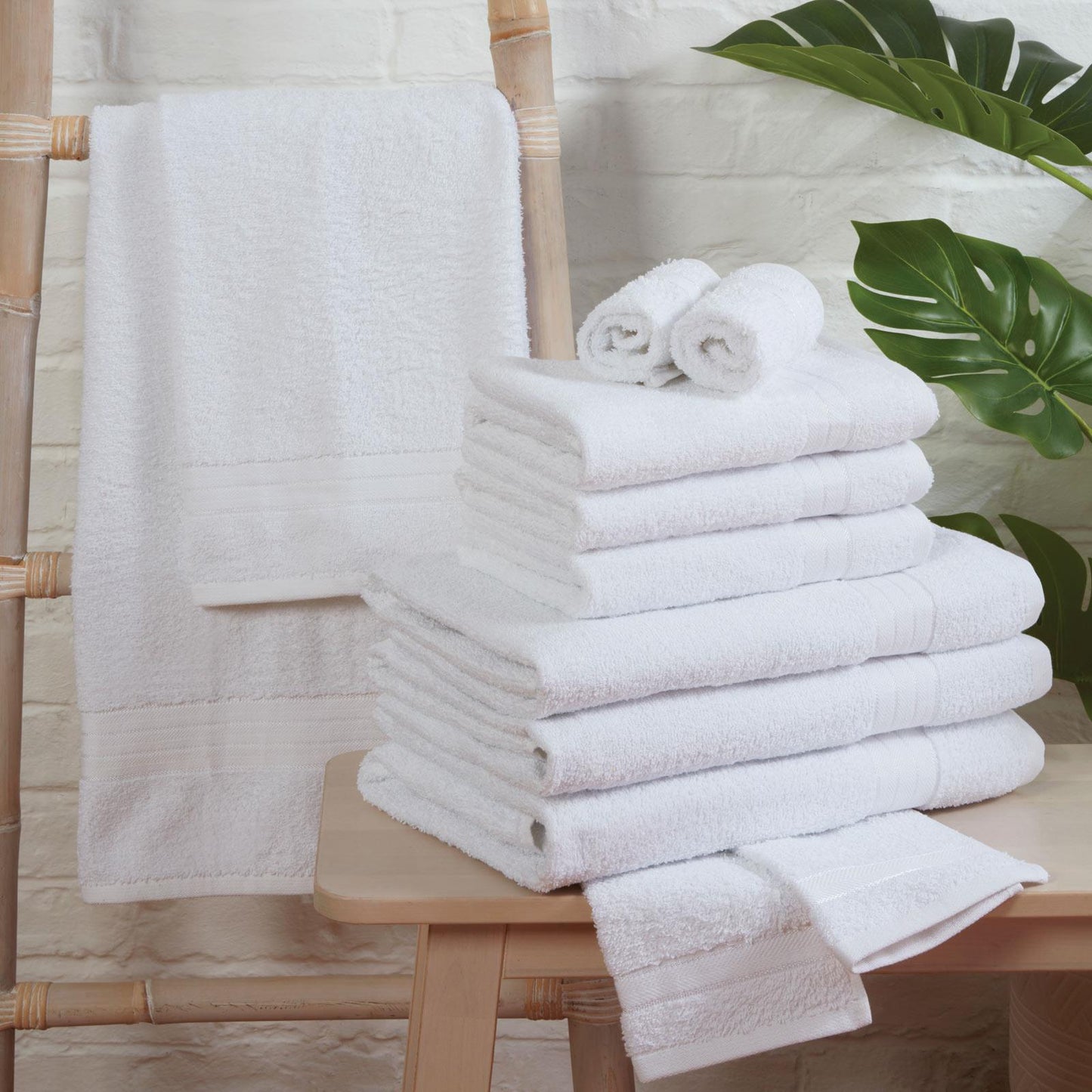 Luxury Soft 10 Piece 100% Cotton Towel Bale Set Face Hand Bath Bathroom Towels