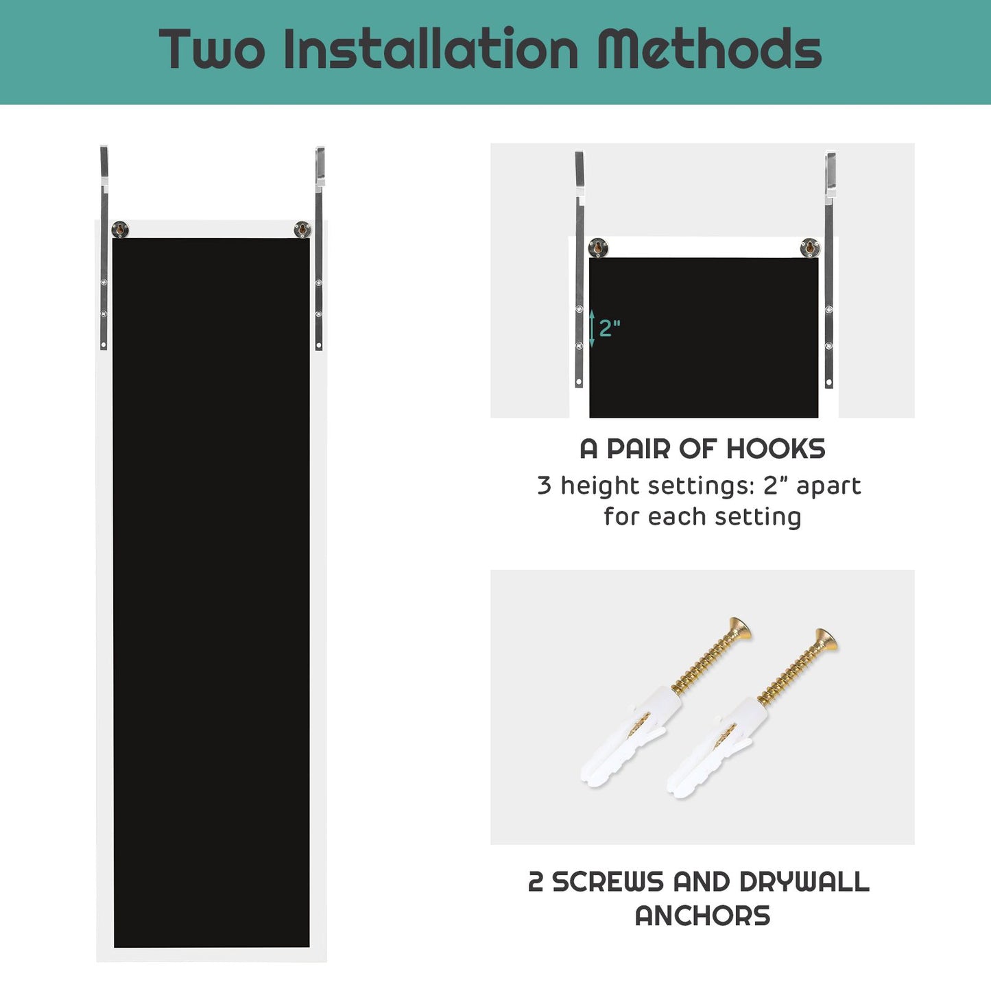 Full Body Mirror Wall Mounted Dressing Mirror for Bedroom