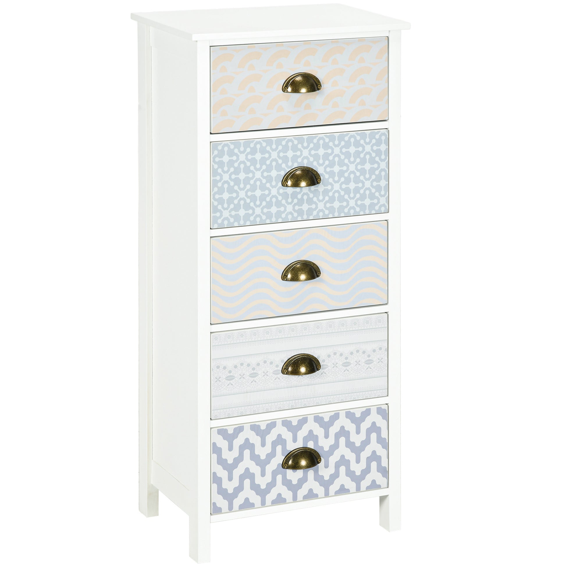 Chest of Drawers 5-Drawer Dresser Storage Cabinet W/ Handle Bedroom Living Room