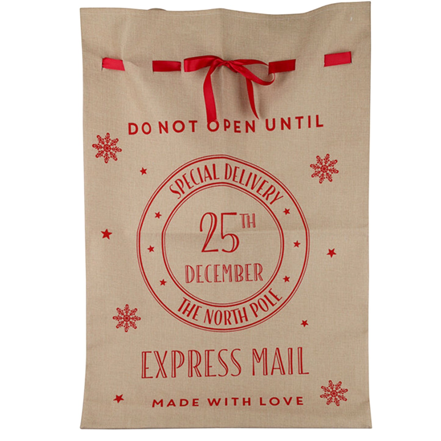 Christmas Sack Jute Bag Drawstring Gift Reusable Present Stocking Storage XL