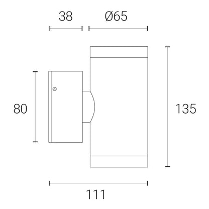 4Lite Outdoor up down Light Fixture, 2 Pack