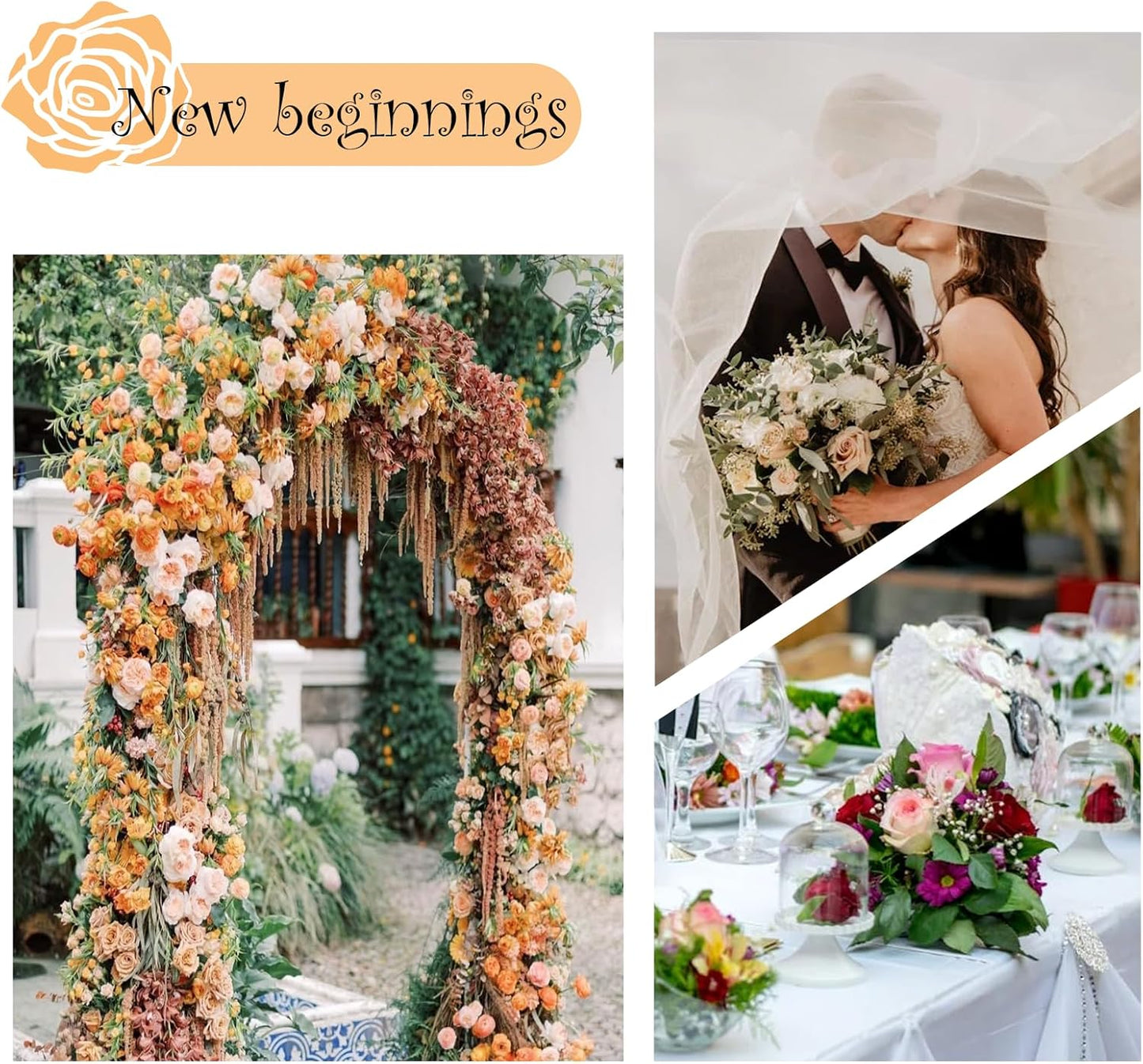 Adorox 7.5 Ft Metal Arch (Two Way Assemble) for Wedding Garden Bridal Party Deco