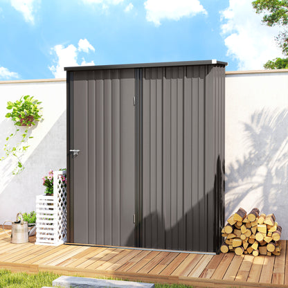 Outdoor Storage Shed Steel Garden Shed W/ Lockable Door for Garden