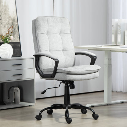 Office Chair with Dual-Layer Padding, Fabric Computer Desk Chair for Home Office