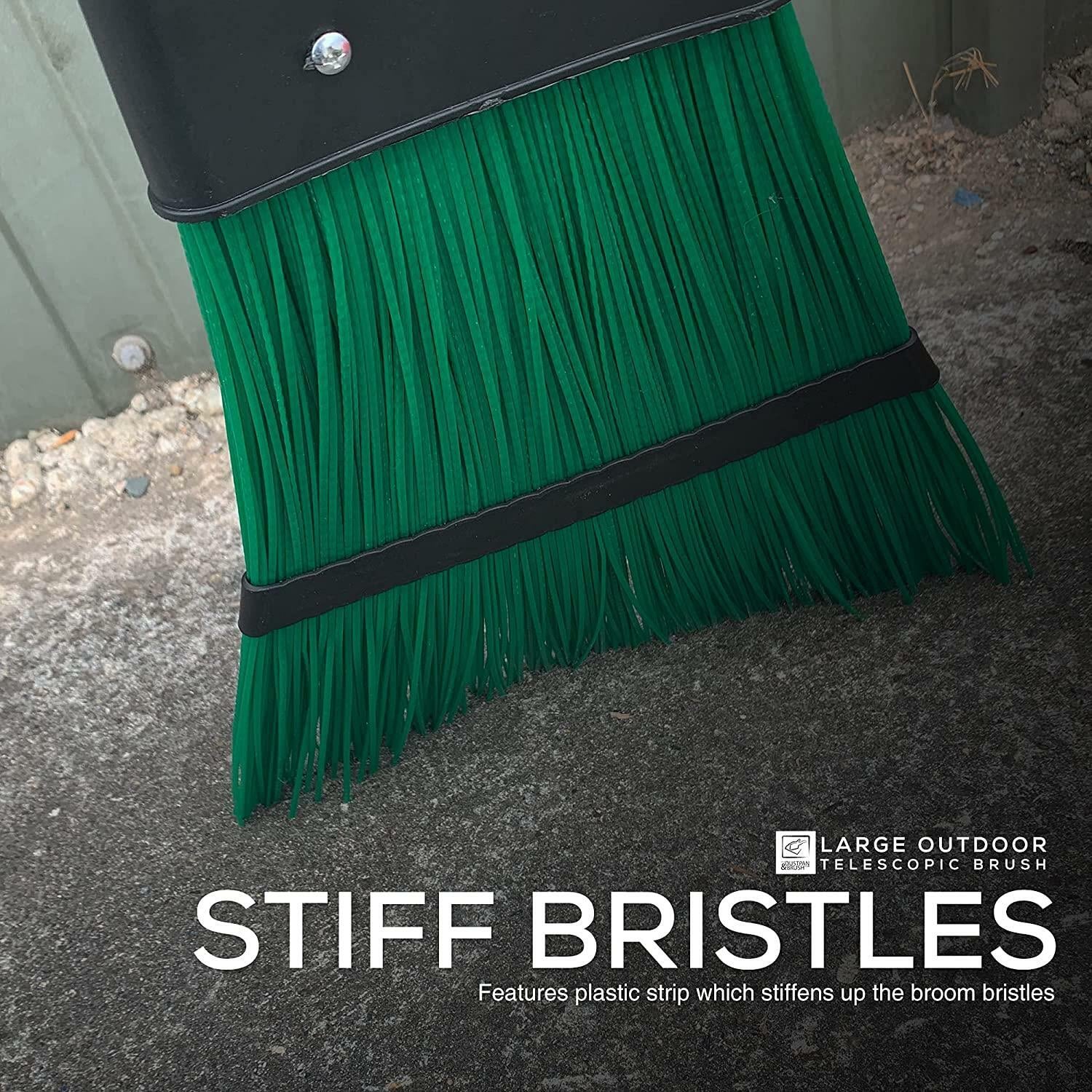 Stiff Garden Broom with Handle Outdoor Sweeping Hard Brush Garden Yard Sweeper