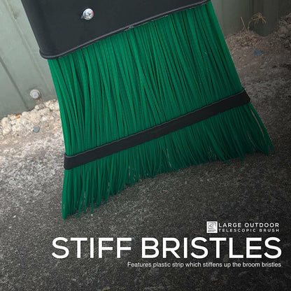 Stiff Garden Broom with Handle Outdoor Sweeping Hard Brush Garden Yard Sweeper
