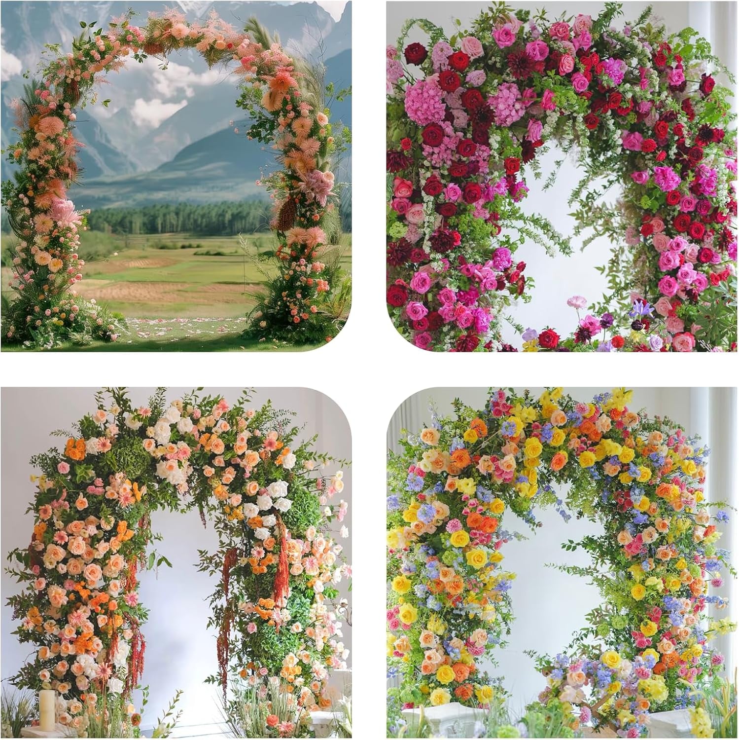 Adorox 7.5 Ft Metal Arch (Two Way Assemble) for Wedding Garden Bridal Party Deco