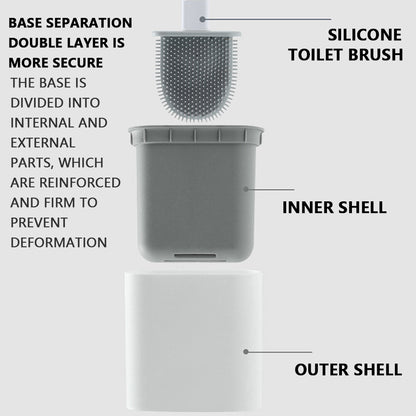 Bathroom Silicone Bristles Toilet Brush Creative Cleaning Set with Holder UK