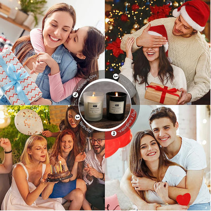 Aromatherapy Candles for Valentine, Christmas, Essential Oil Aromatherapy Candle, Long Burning Soy Candle, Scented Candles with Gift Box for Sleep Massage Spa, Gift & Home Supplys