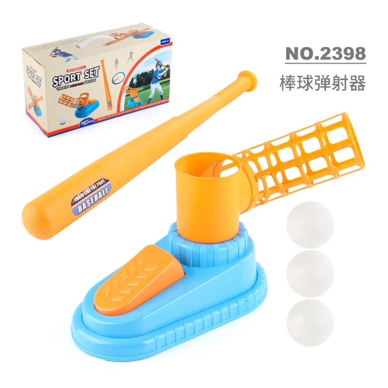 Adjustable Baseball Throwing Machine Combination Set Outdoor Sports Toys Children'S Outdoor Baseball Ejection Sports Toys Juegos