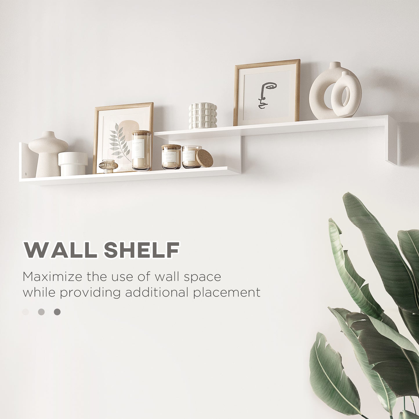 TV Cabinet W/ Wall Shelf and Storage Cabinet for Living Room
