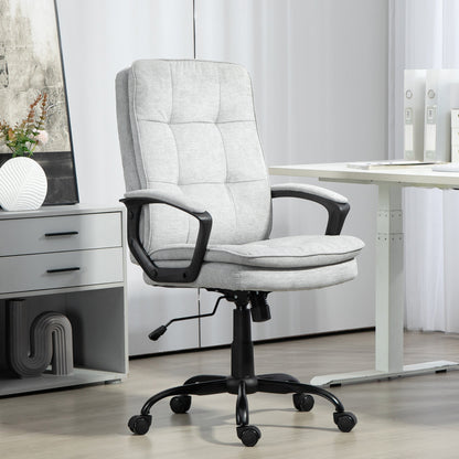 Office Chair with Dual-Layer Padding, Fabric Computer Desk Chair for Home Office