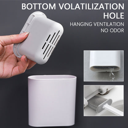 Bathroom Silicone Bristles Toilet Brush Creative Cleaning Set with Holder UK