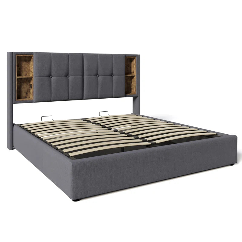 Upholstered Bed Storage Bed with Usb