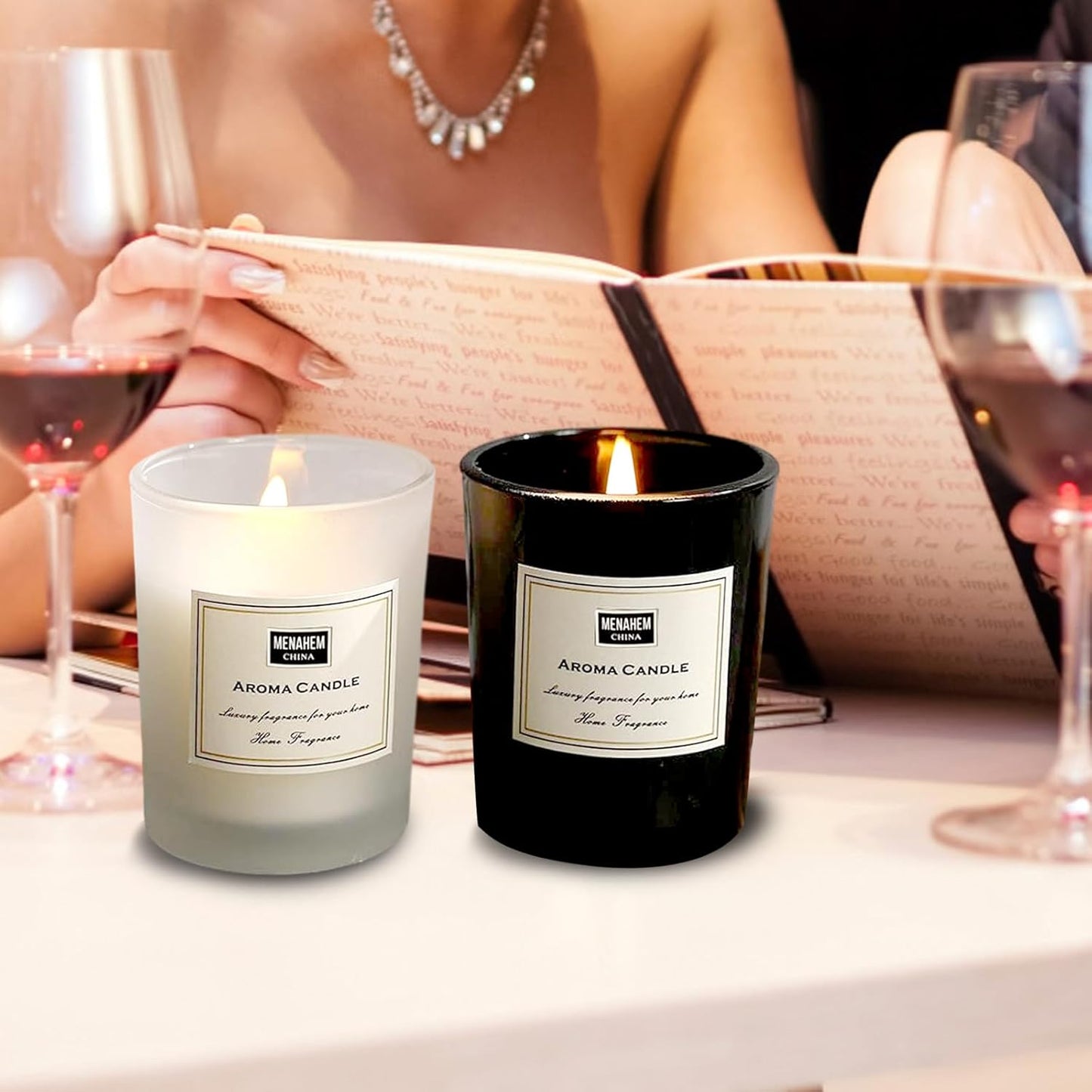 Aromatherapy Candles for Valentine, Christmas, Essential Oil Aromatherapy Candle, Long Burning Soy Candle, Scented Candles with Gift Box for Sleep Massage Spa, Gift & Home Supplys