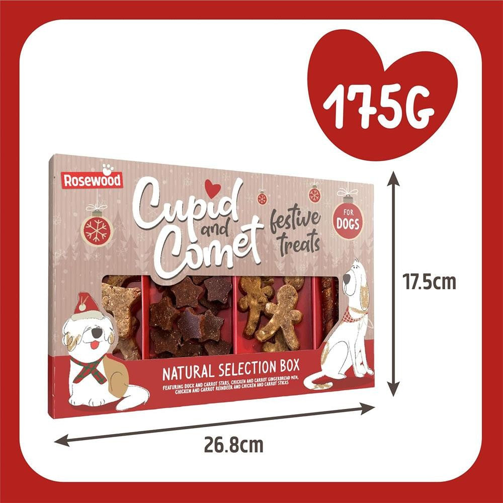 Rosewood Christmas Natural Selection Box Treats for Dogs 175G