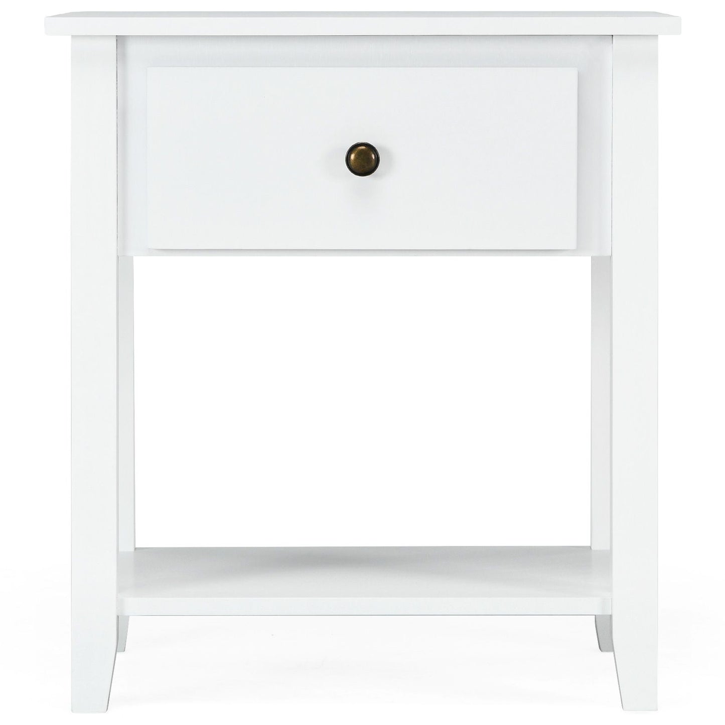 Accent Table Narrow Side End Table with 1 Drawer and Open Storage Shelf