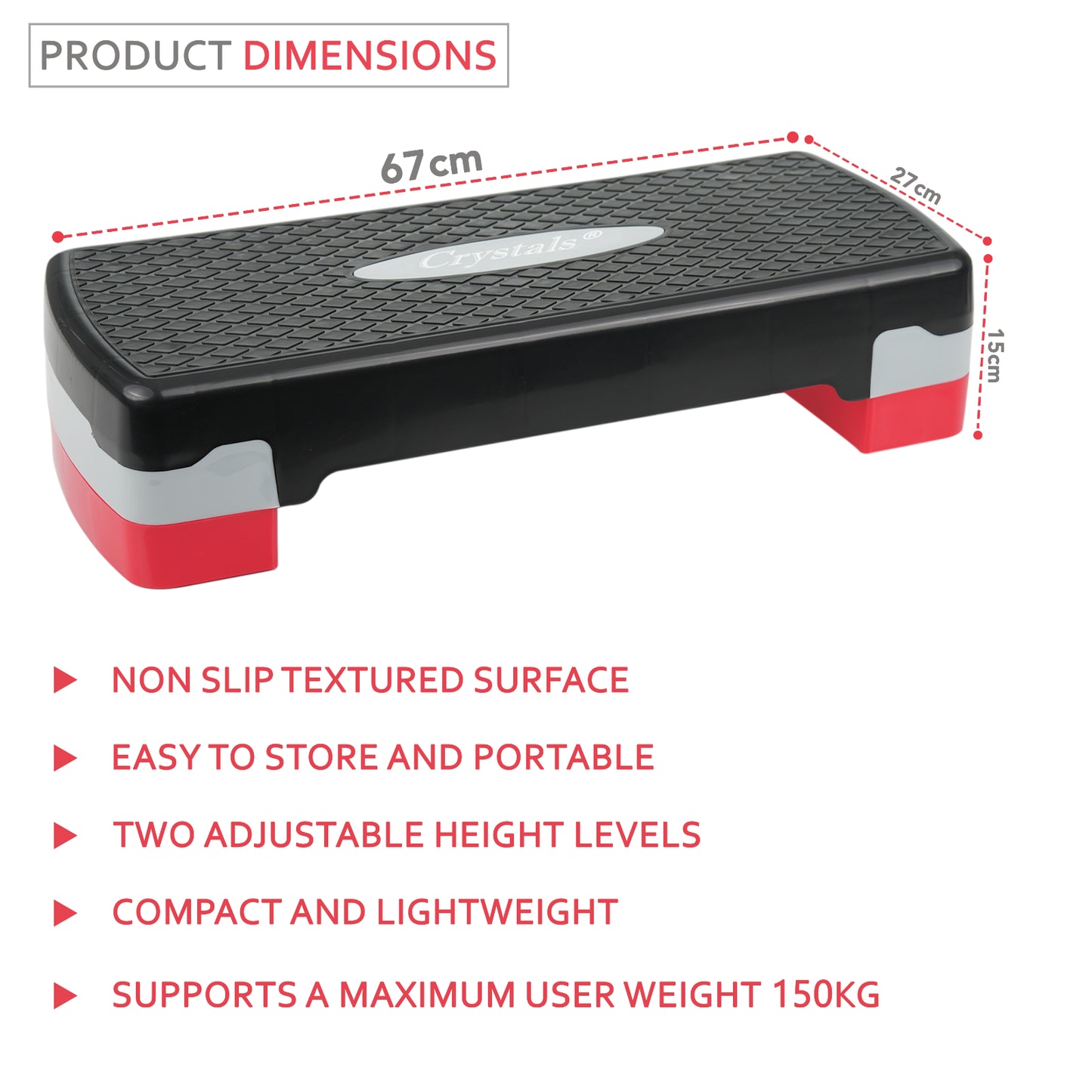 Aerobic Stepper Yoga Step Board Gym Fitness Exercise Cardio Adjustable Blocks