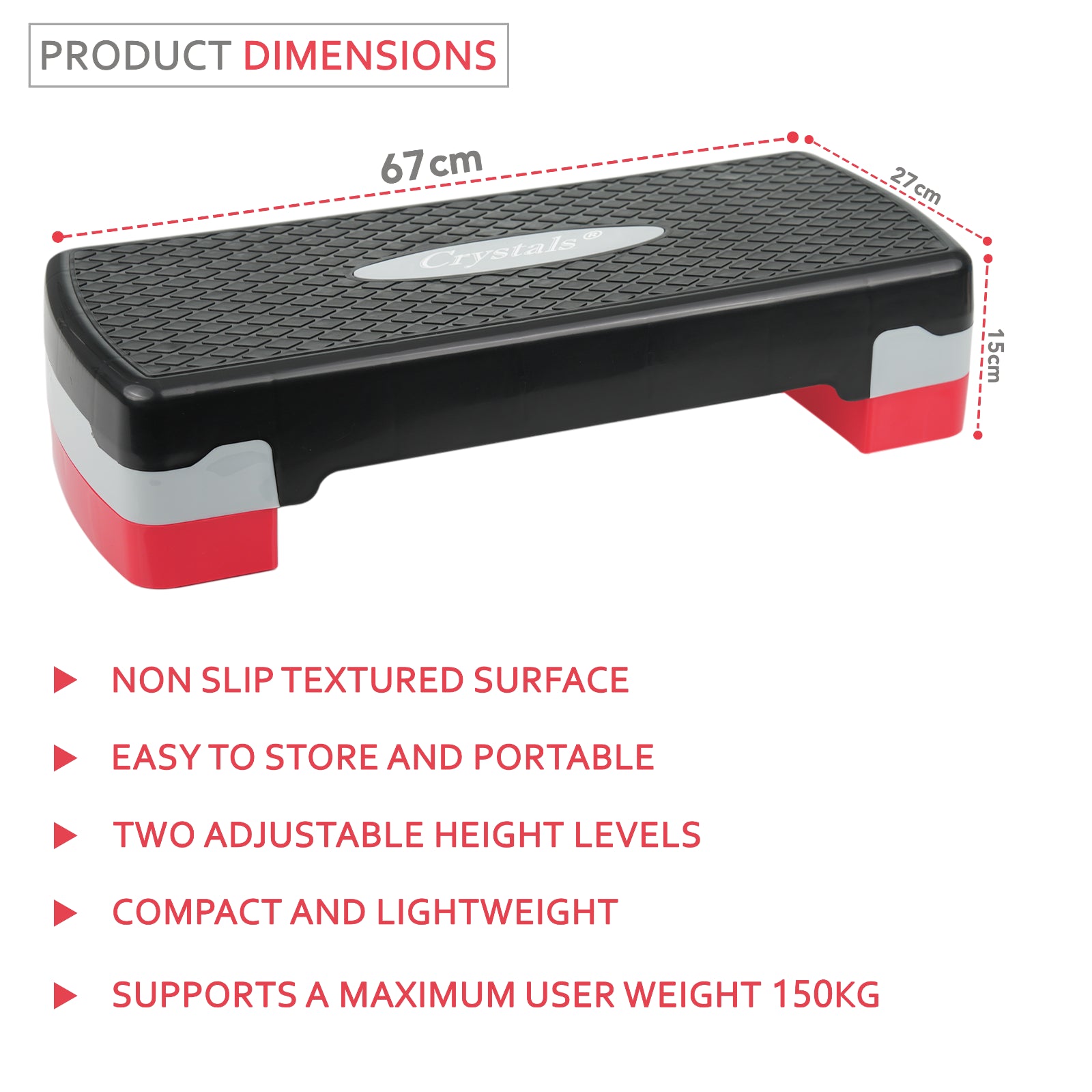 Aerobic Stepper Yoga Step Board Gym Fitness Exercise Cardio Adjustable Blocks
