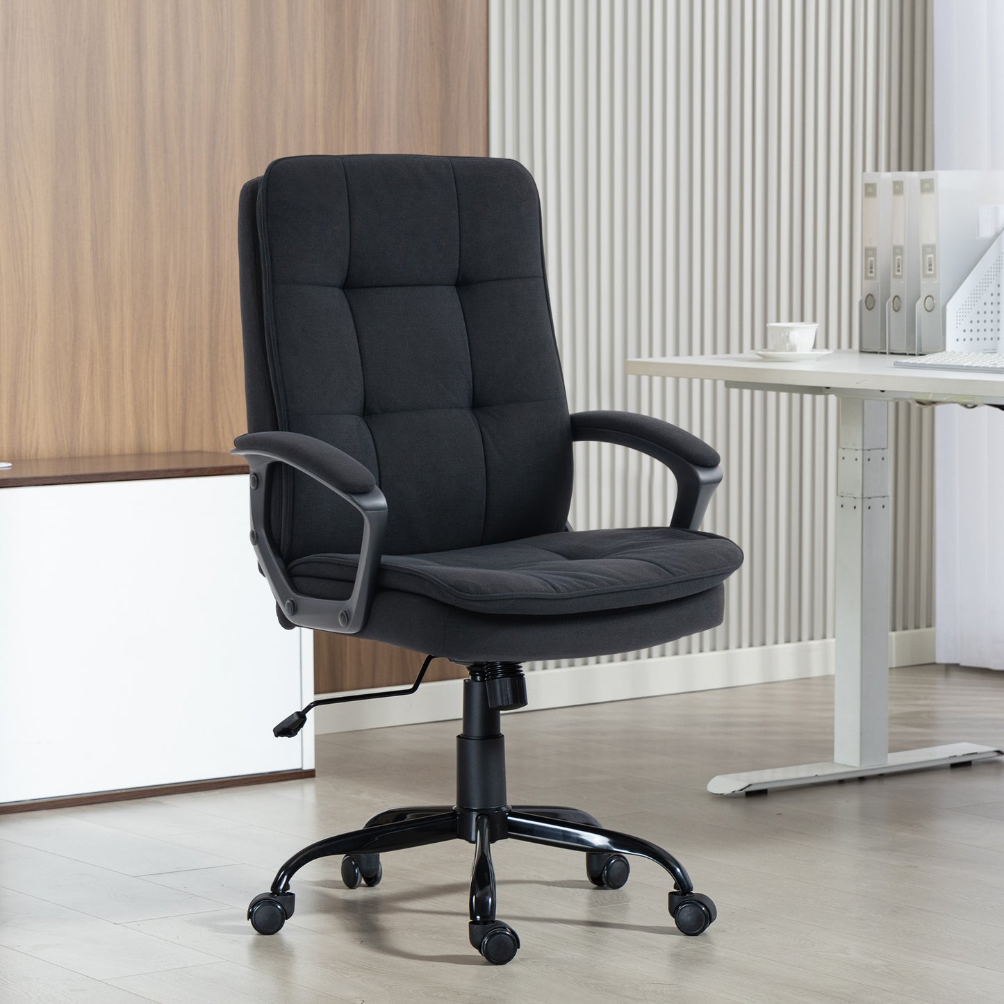 Office Chair with Dual-Layer Padding, Fabric Computer Desk Chair for Home Office