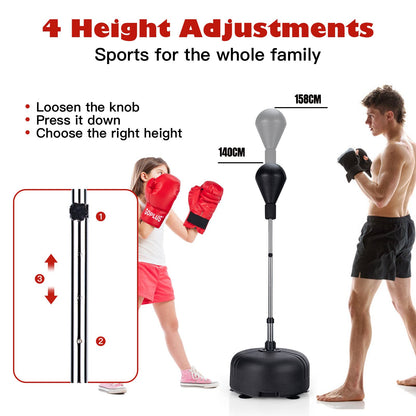 Punching Bag with Stand and Gloves