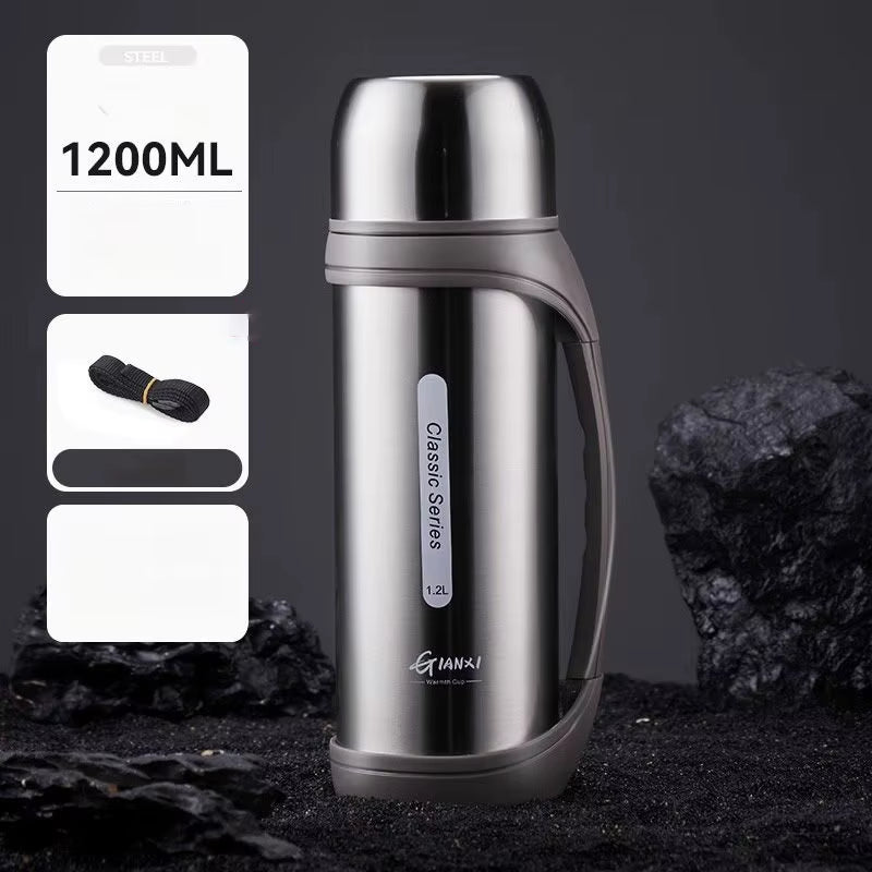 1.2L Large Capacity Kettle Outdoor Camping Thermos Outdoor Travel Coffee Thermos Portable Vacuum Cup