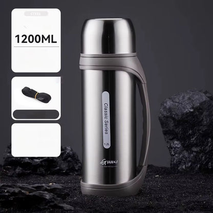 1.2L Large Capacity Kettle Outdoor Camping Thermos Outdoor Travel Coffee Thermos Portable Vacuum Cup