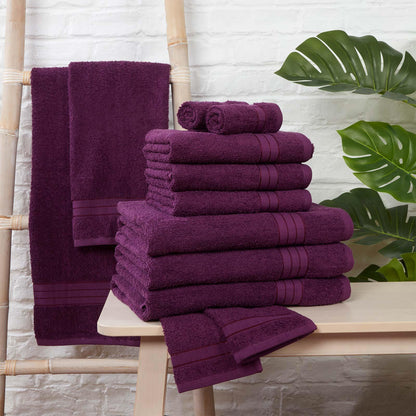 Luxury Soft 10 Piece 100% Cotton Towel Bale Set Face Hand Bath Bathroom Towels