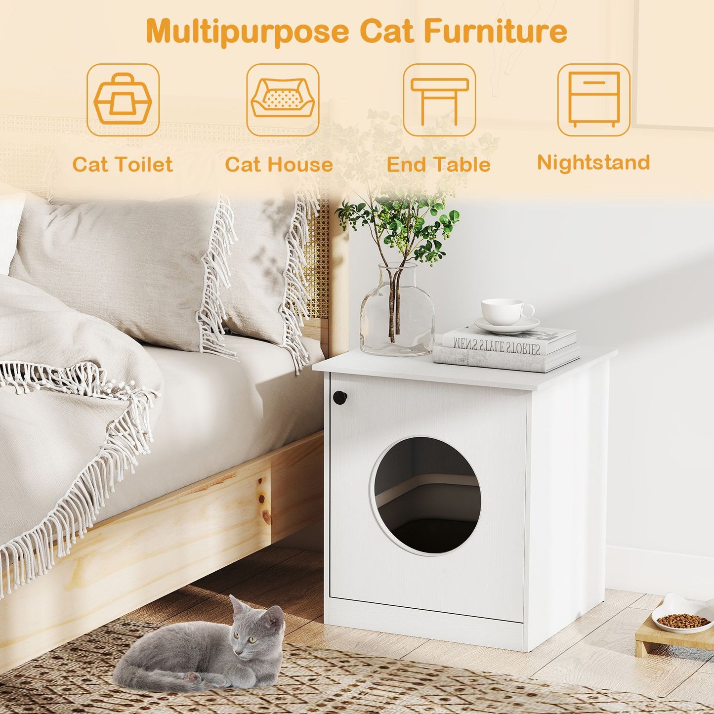 Cat Litter Box Enclosure for Living Room Bedroom