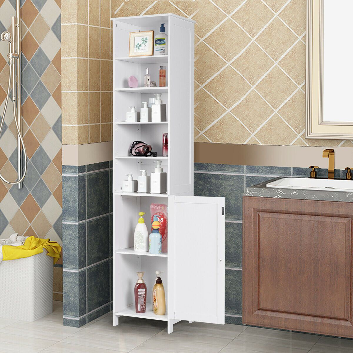 7-Tier Tall Freestanding Cabinet