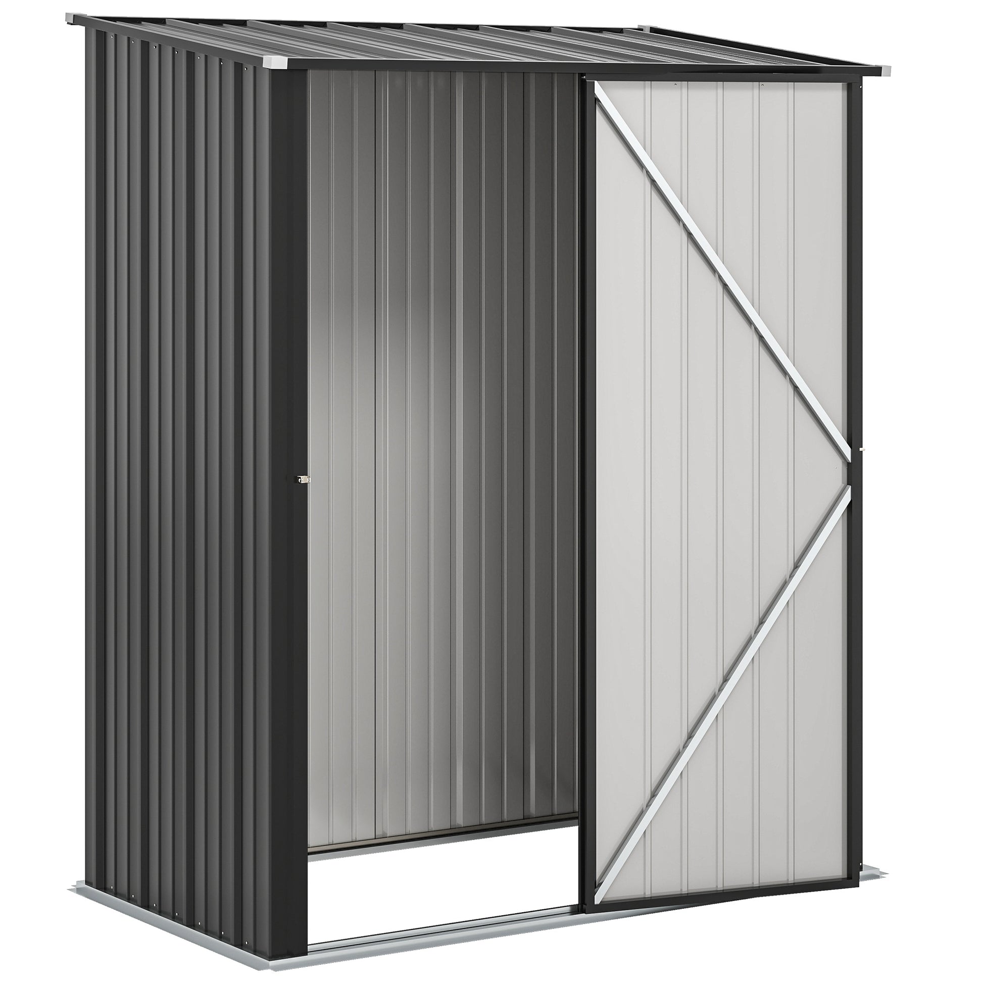 Outdoor Storage Shed Steel Garden Shed W/ Lockable Door for Garden