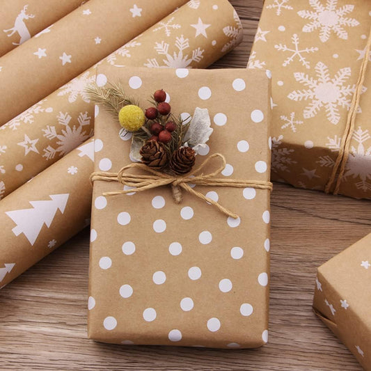 5PC 44*300CM Christmas Wrapping Paper Rolls Bundle, Gift Wrapping Paper Set, ...