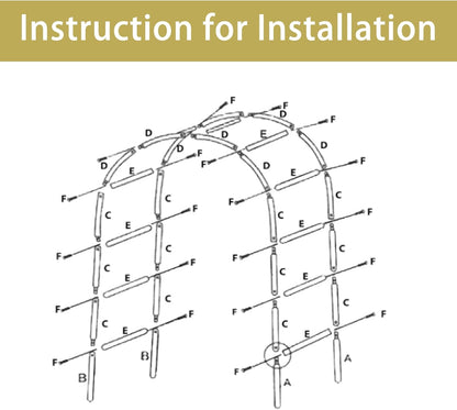 Adorox 7.5 Ft Metal Arch (Two Way Assemble) for Wedding Garden Bridal Party Deco