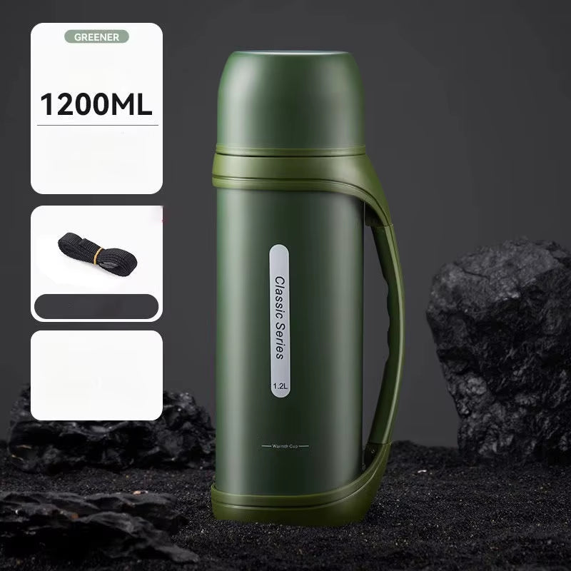 1.2L Large Capacity Kettle Outdoor Camping Thermos Outdoor Travel Coffee Thermos Portable Vacuum Cup