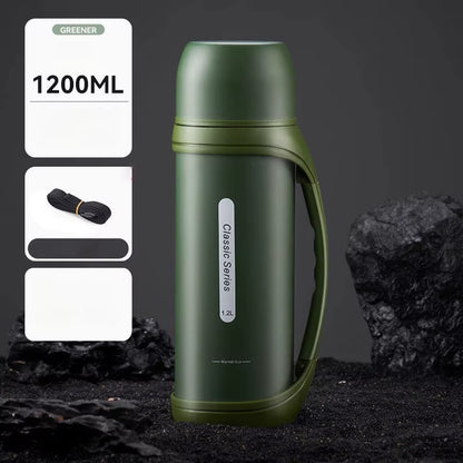 1.2L Large Capacity Kettle Outdoor Camping Thermos Outdoor Travel Coffee Thermos Portable Vacuum Cup