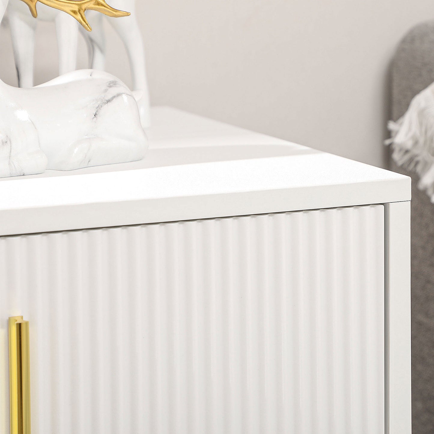 Small Chest of Drawers, Dresser with Handles Living Room White