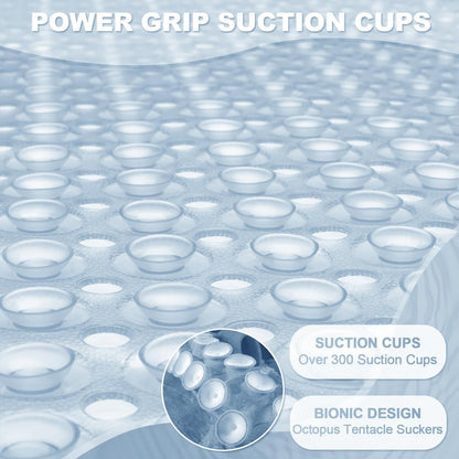 Extra Large Non Slip Bath Mat Bathtub Strong Suction Anti-Mold Rubber Shower Mat