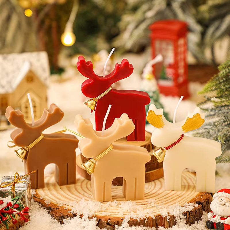Christmas Candles Scented Deer Candles Home Decoration Merry Christmas Scented Candles Giving Festival Gift for Home New Year