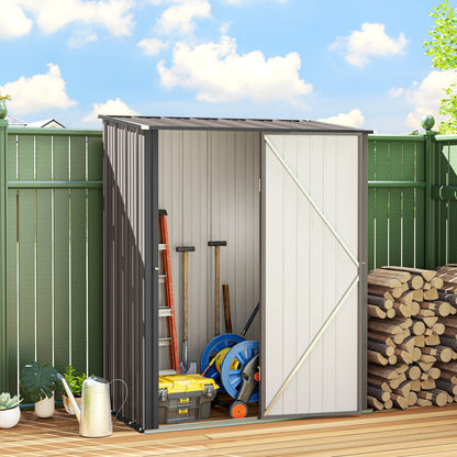 Outdoor Storage Shed Steel Garden Shed W/ Lockable Door for Garden