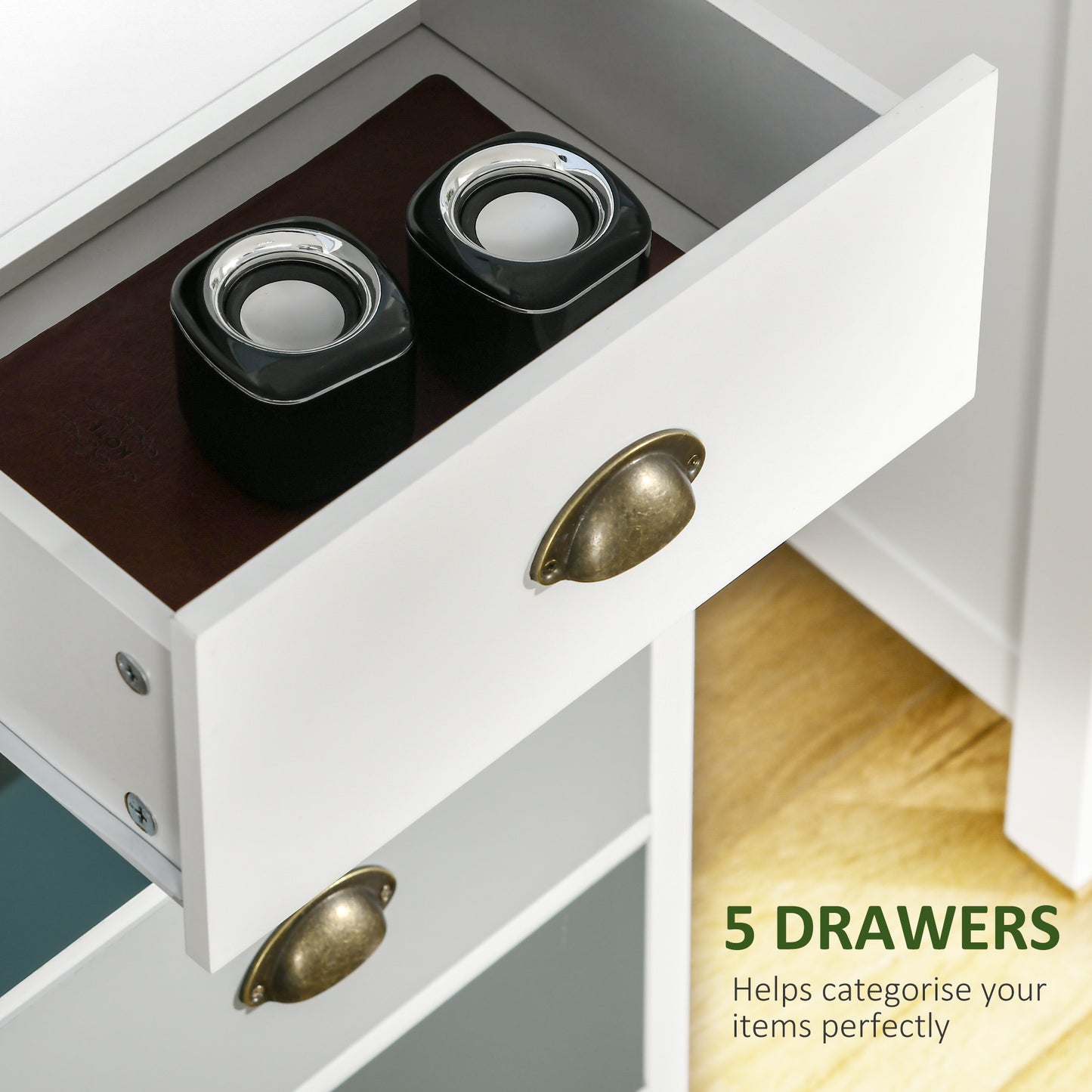 Chest of Drawers 5-Drawer Dresser Storage Cabinet W/ Handle Bedroom Living Room