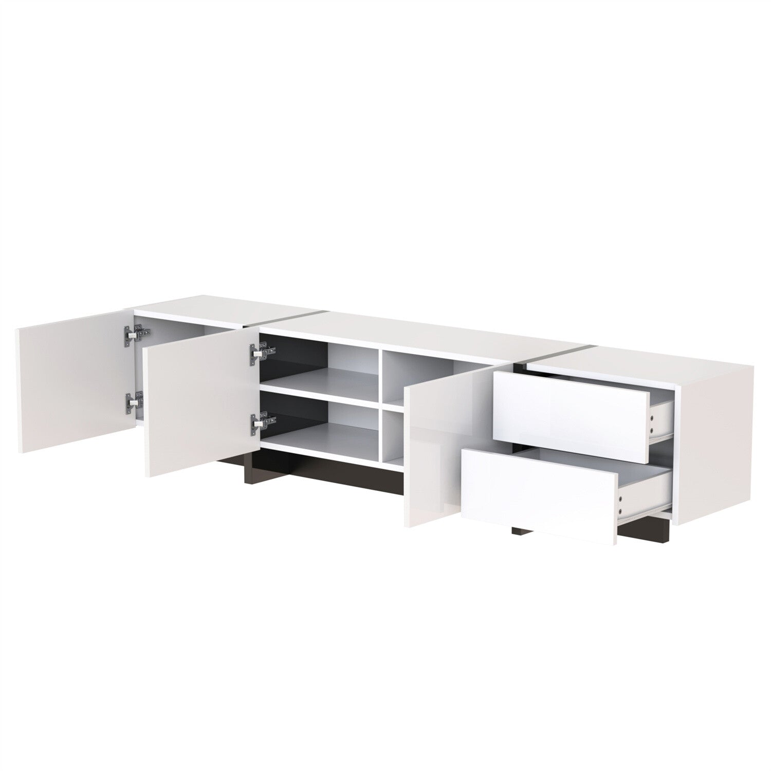 Modern TV Unit Cabinet TV Stand with Storage for Living Room High Gloss Front