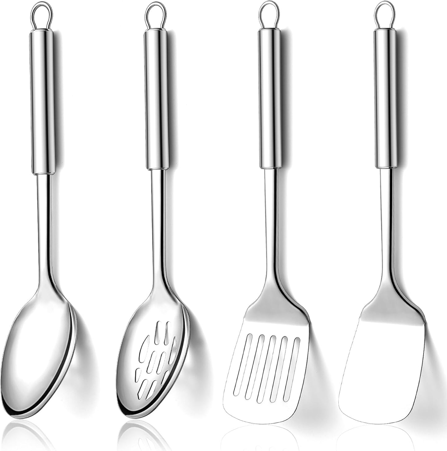 Kitchen Utensils Set 4 Pieces, Stainless Steel Kitchen Utensil Set, Spatula Set for Kitchen Utensils, Kitchen Ladles, Kitchen Gadgets Accessories Essential for Home