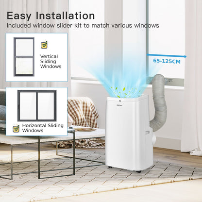 9000/12000 BTU Portable Air Conditioner with Remote Control
