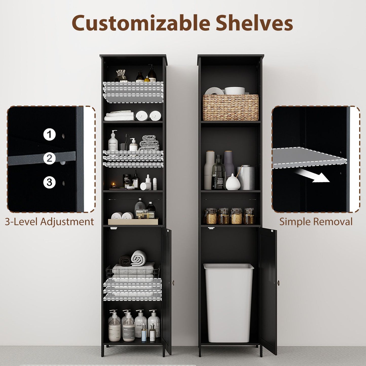 7-Tier Tall Freestanding Cabinet