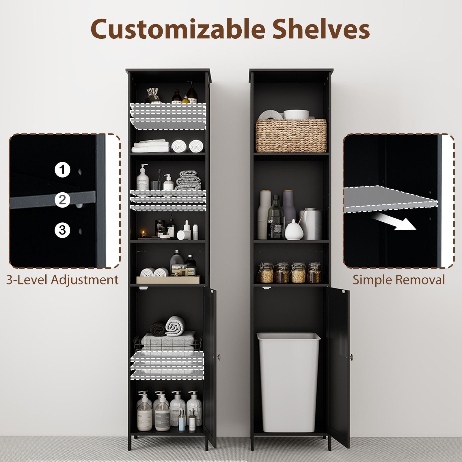 7-Tier Tall Freestanding Cabinet