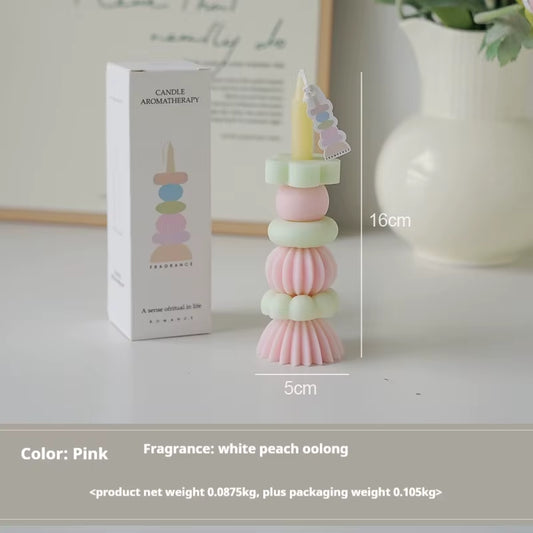 Cute Colored Cylindrical Shaped Aromatherapy Candles Party Simulation Decoration Ornaments Candles Christmas Birthday Gifts