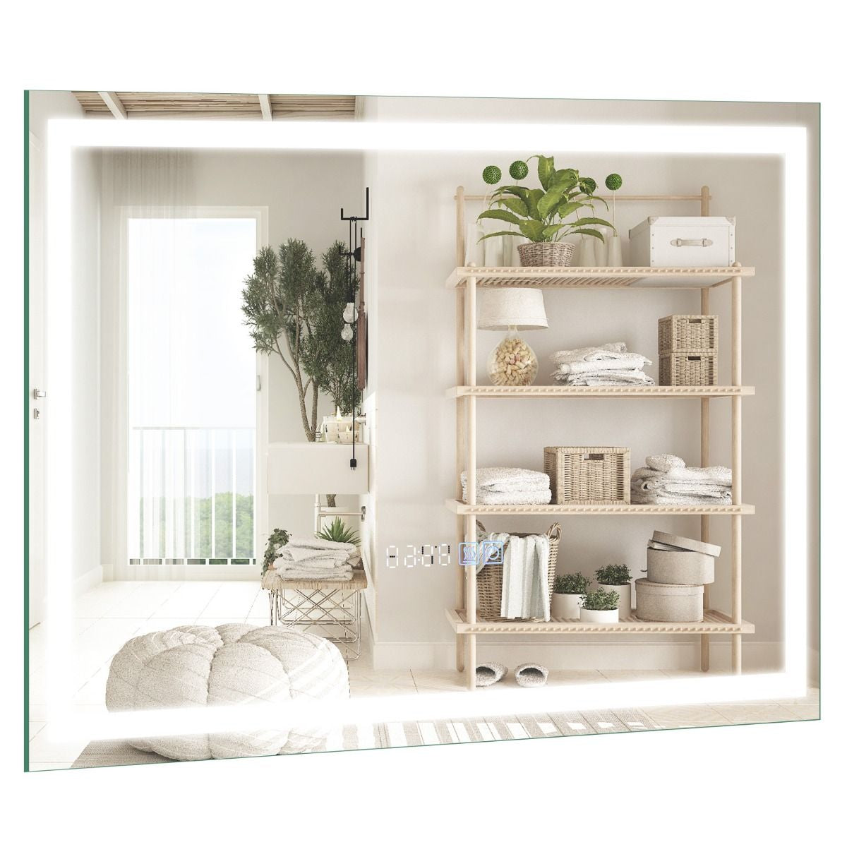 60 X 40 CM LED Bathroom Mirror with 3-Color Dimmable Lights