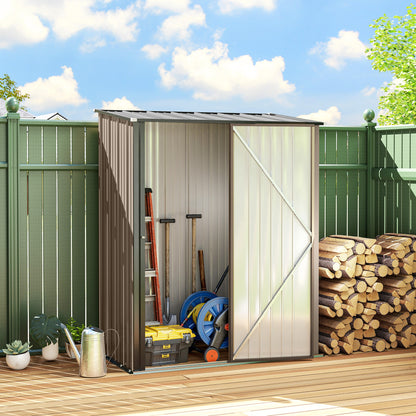 Outdoor Storage Shed Steel Garden Shed W/ Lockable Door for Garden