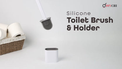 Toilet Brush & Holder Set Bathroom Cleaning Accessory Silicone